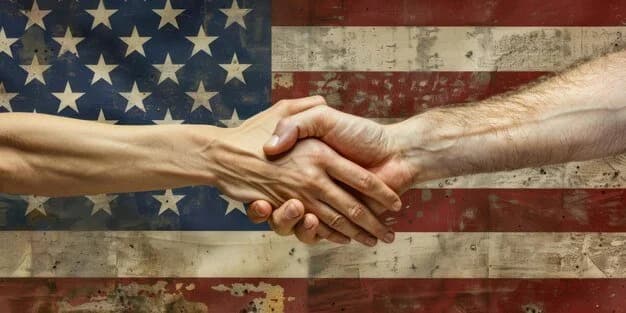 Patriotic unity handshake
